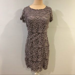 Lulu’s Gray Lace Backless Dress
